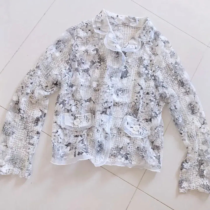 [BUNJANG] Flower Lace Short Jacket / 플라워 레이스 숏 자켓