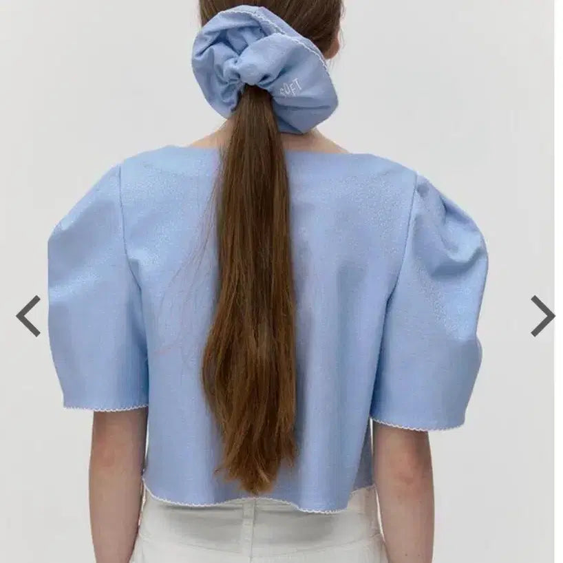 [BUNJANG] Soft Seoul Jacquard Ribbon Puff Blouse / [소프트서울] JACQUARD RIBBON PUFF BLOUSE [BAB