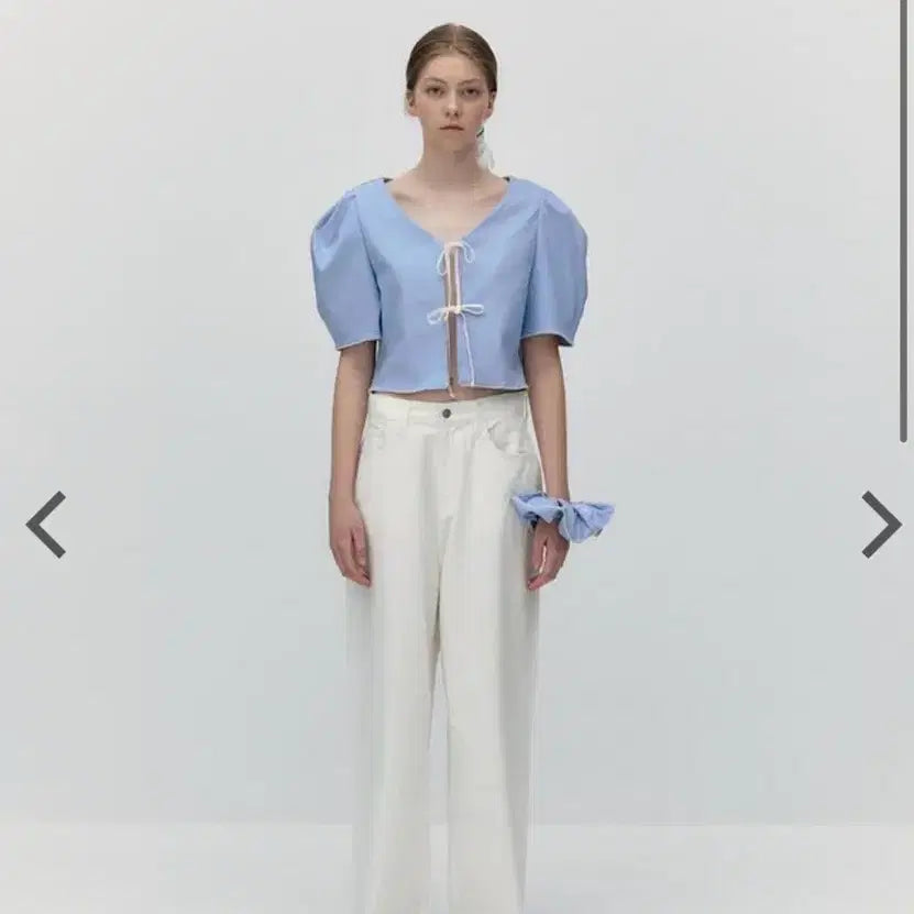 [BUNJANG] Soft Seoul Jacquard Ribbon Puff Blouse / [소프트서울] JACQUARD RIBBON PUFF BLOUSE [BAB