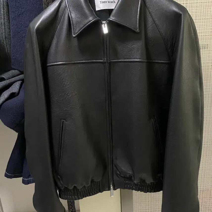 [SOLD OUT] 토니웩 빈티지 램 레더 블루종 L