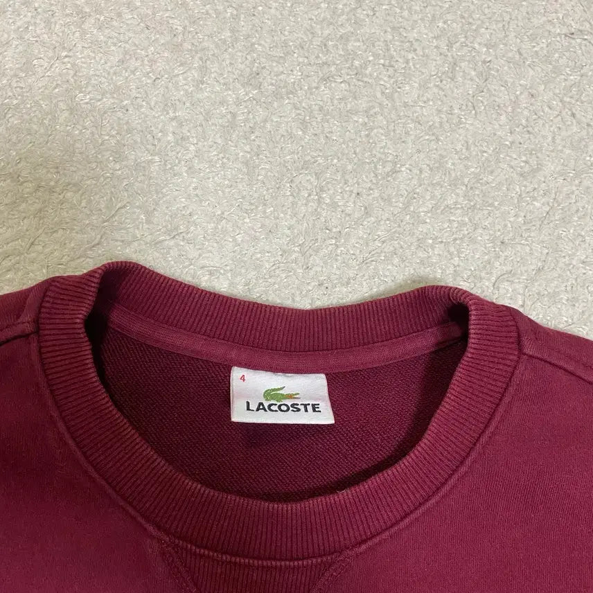 [BUNJANG] Lacoste Sweatshirt Burgundy Size 100 / 라코스테 맨투맨 티셔츠 버건디 100