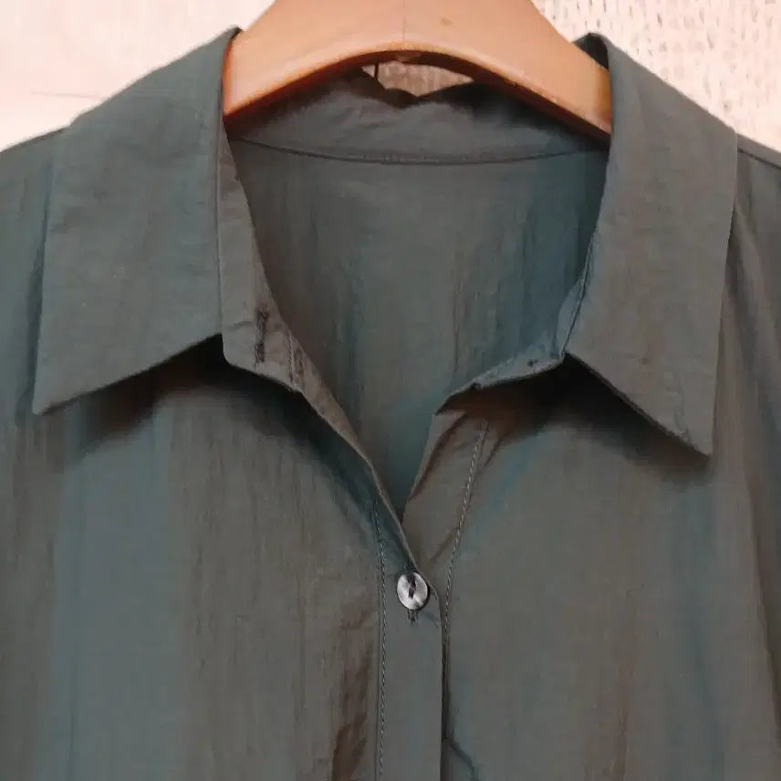 [BUNJANG] Unbranded V-Neck Short Sleeve Long Dress Green M / 카라넥 반팔 롱 원피스 그린 M (55.66)