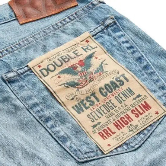 [BUNJANG] Double RL (RRL) High Slim Fit Rotten Selvedge Denim Jeans (Size 33) / (2달착용) 더블알엘 RRL 하이 슬림핏 로튼 셀비지 데님 진 33