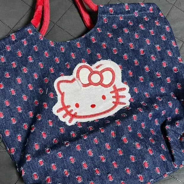 [BUNJANG] Hello Kitty Denim Tote Bag / 헬로키티 데님 토트백 가방