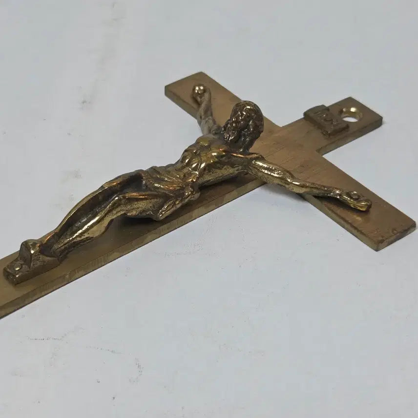 [BUNJANG] Antique Italian Brass Crucifix / 앤틱 이탈리아 황동 십자가 묵직 십자가 가톨릭
