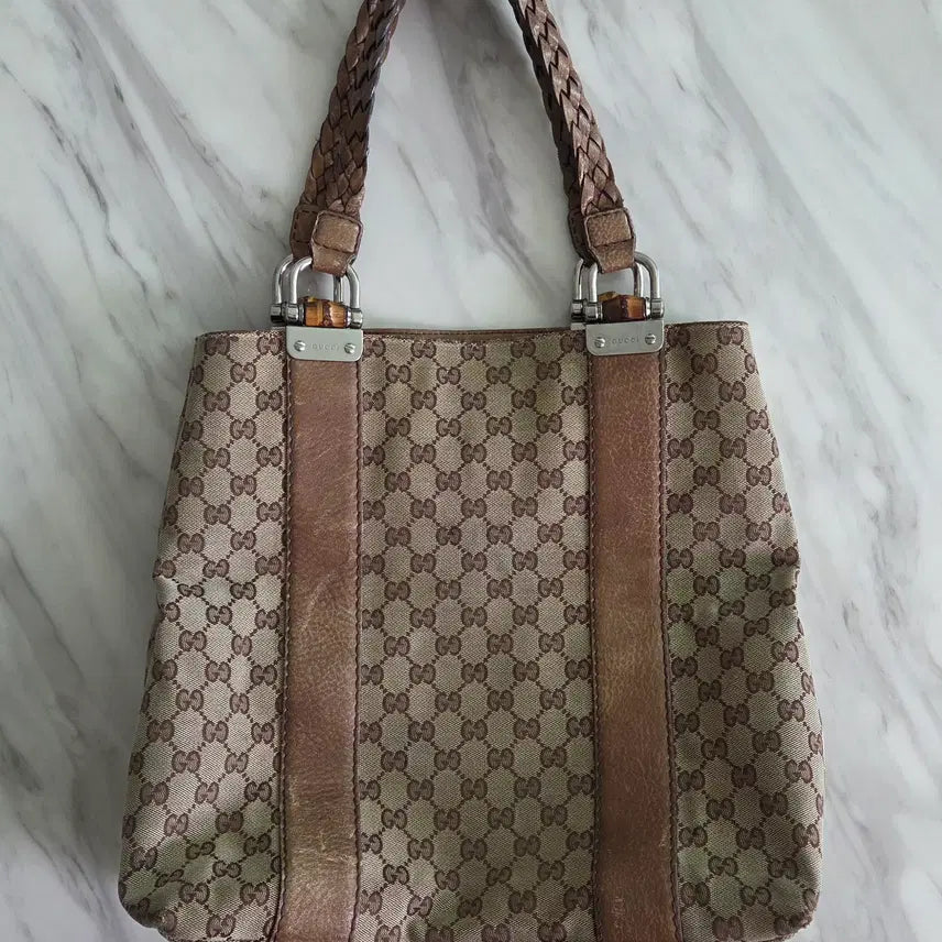 [BUNJANG] Gucci Bamboo Weaving Handle Tote Bag / 구찌 뱀부 위빙핸들 토트백