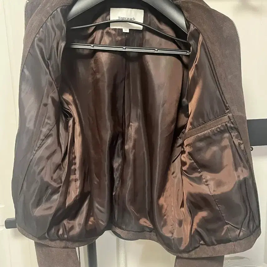 [BUNJANG] Tonywack Suede Zipper Blouson Jacket - Dark Brown / 토니웩 스웨이드 블루종 자켓 50(L) 다크브라운