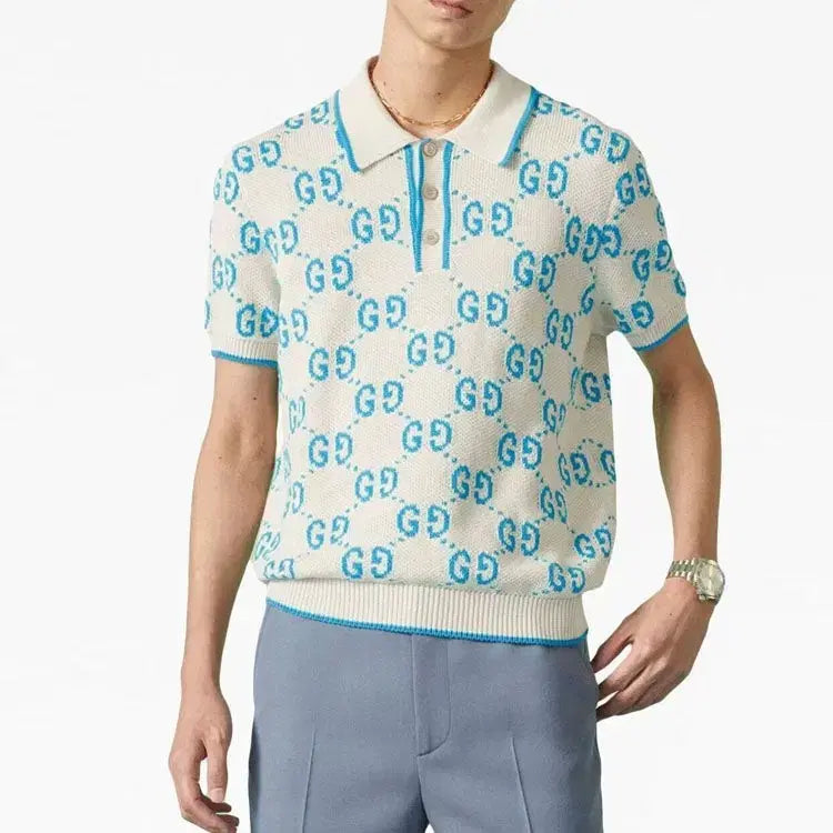 [BUNJANG] Gucci GG Pattern Short Sleeve Knit Top / 구찌 GG 패턴 반팔 니트 아이보리