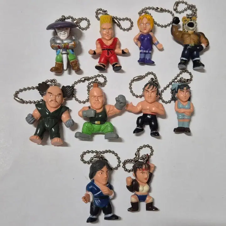 [BUNJANG] Tekken 2 Character Mini Figure Keychain Set / 10개셋트)철권2 캐릭터 미니 피규어 키링 세트