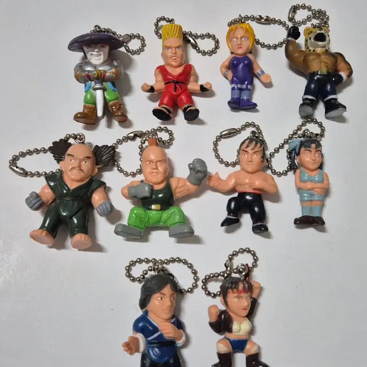 [BUNJANG] Tekken 2 Character Mini Figure Keychain Set / 10개셋트)철권2 캐릭터 미니 피규어 키링 세트