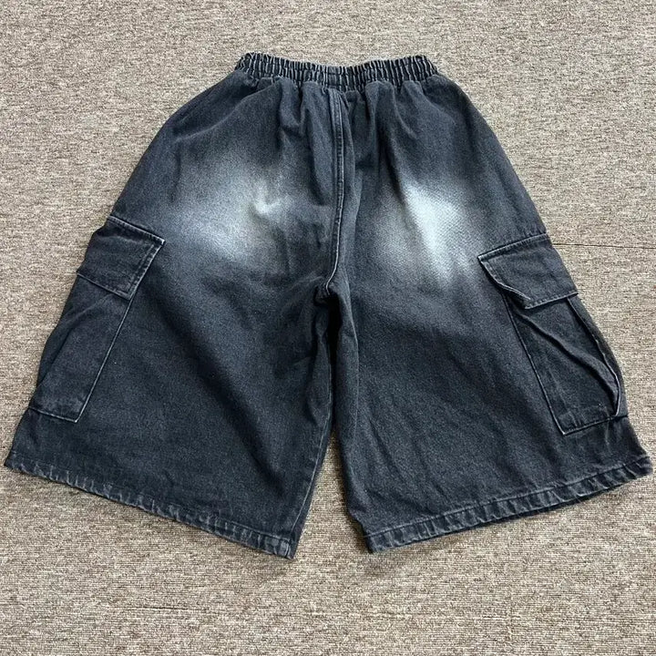 [BUNJANG] SLOGAN Black Denim Cargo Shorts / SLOGAN 흑청 카고 반바지 L