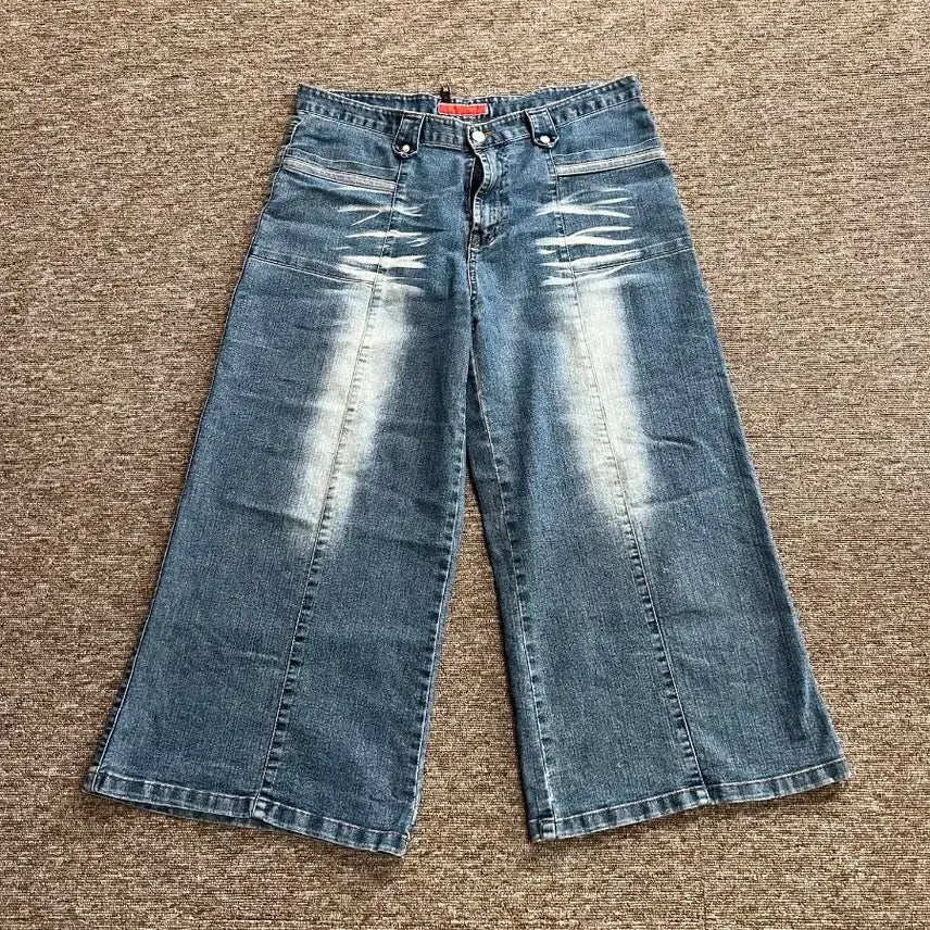 [BUNJANG] B4JEANS Wide Denim 7/10 Pants / 빈티지 와이드 데님 7부 팬츠 34