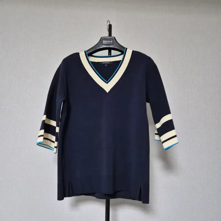[SOLD OUT] 빈폴 90 브이넥 니트 반팔7부 티셔츠 W-반팔-142