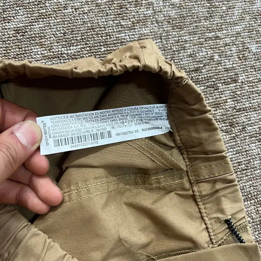 [BUNJANG] ZARA Nylon Cargo Pants XS Beige / 자라 나일론 카고 팬츠 XS 베이지