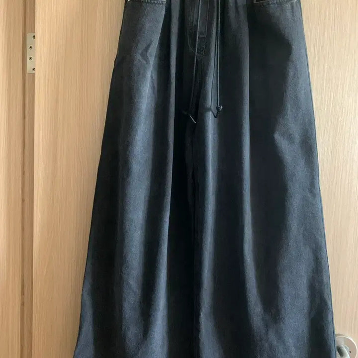 [BUNJANG] System Wide Banding Denim Pants (Black) / 시스템 와이드 밴딩 데님팬츠(블랙)