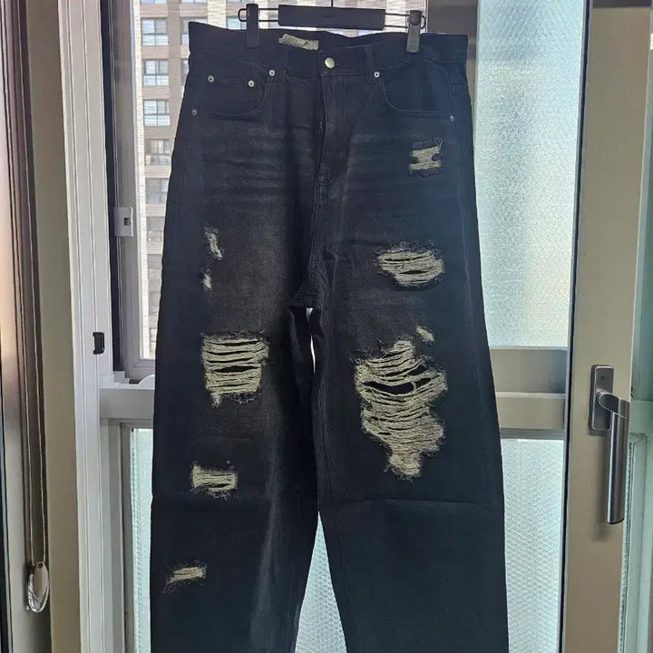 [BUNJANG] 8seconds Black Denim Wide Fit Pants Size 84 / 에잇세컨즈 흑청 데님 와이드핏  84