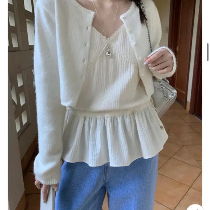 [BUNJANG] Melounge Notting Hill Bustier Ivory Top / 멜라운지 노팅힐 뷔스티에 아이보리 새상품