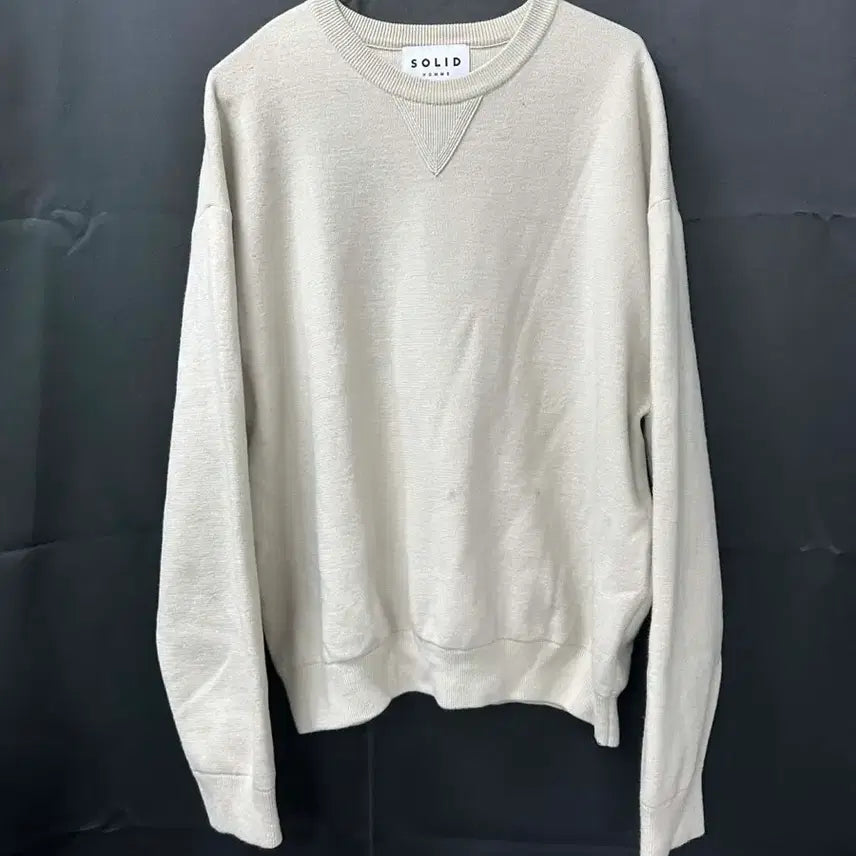 [BUNJANG] Solid Homme Ivory Oversized Knit Sweater / 솔리드옴므 아이보리 오버 니트