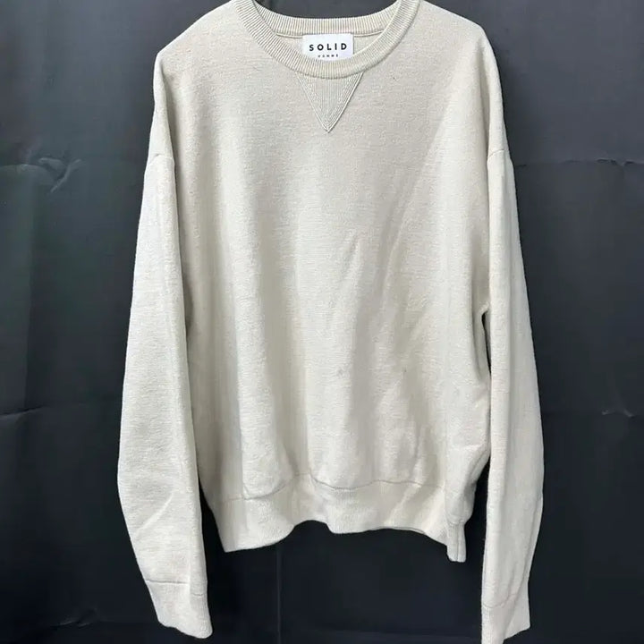 [BUNJANG] Solid Homme Ivory Oversized Knit Sweater / 솔리드옴므 아이보리 오버 니트