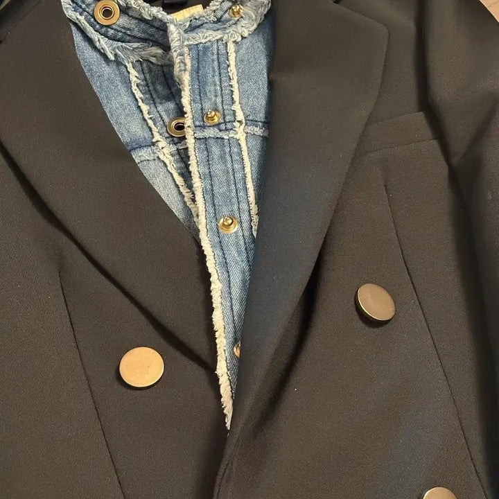 [BUNJANG] Black Double Button Blazer / 블랙 더블 버튼 블레이저