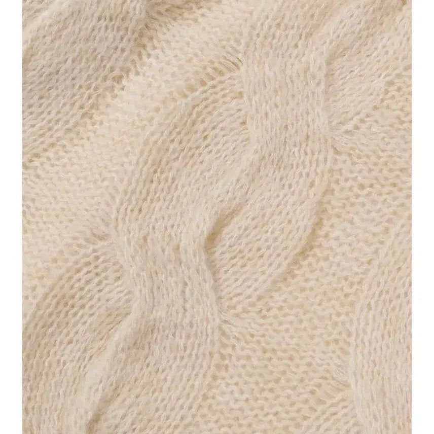 [BUNJANG] FRITUR Soft Cable Knit Ivory Sweater / 프리터 FRITUR 소프트 케이블 니트 아이보리
