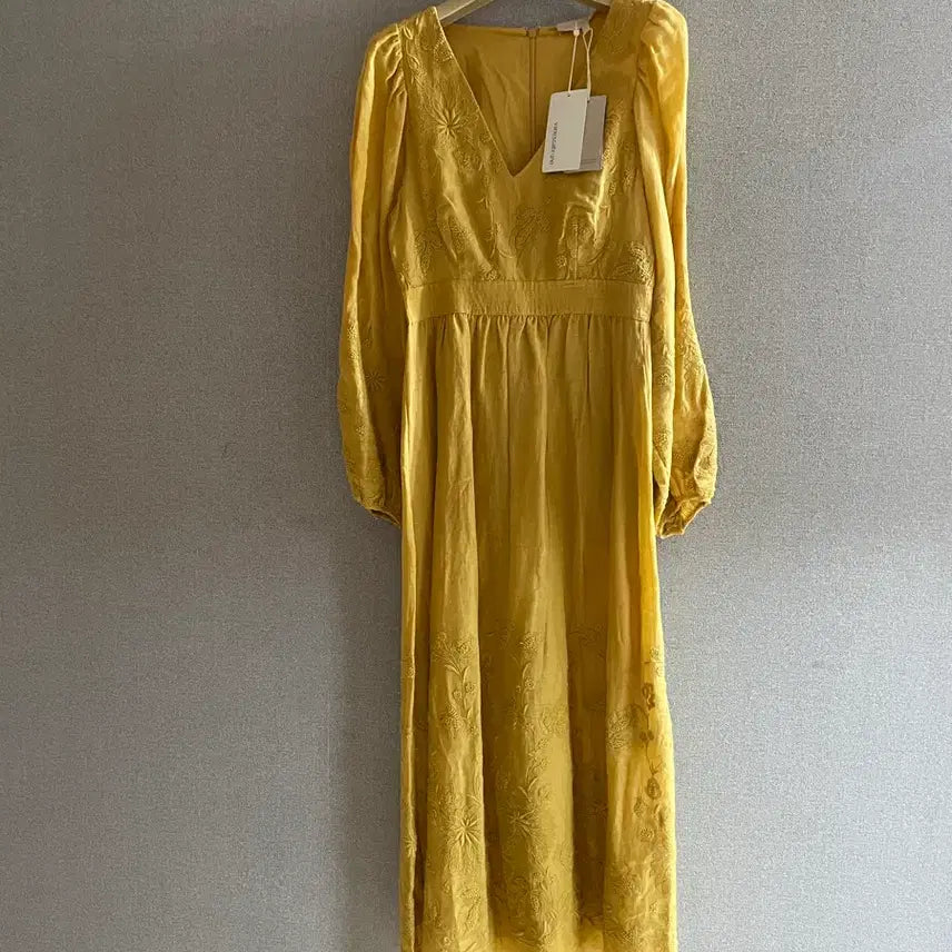 [BUNJANG] Vanessa Bruno Linen Embroidered Long Dress / 바네사부르노 새상품 린넨 자수 롱원피스