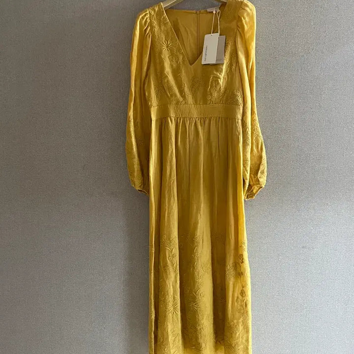 [BUNJANG] Vanessa Bruno Linen Embroidered Long Dress / 바네사부르노 새상품 린넨 자수 롱원피스
