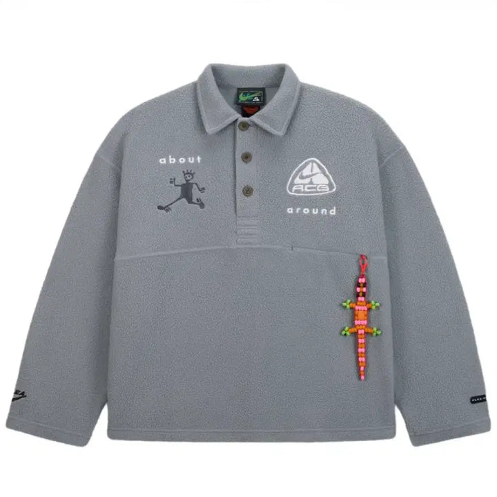 [BUNJANG] Nike ACG CPFM Long Sleeve Polo Grey M / 나이키 ACG CPFM 롱슬리브 폴로 그레이 M
