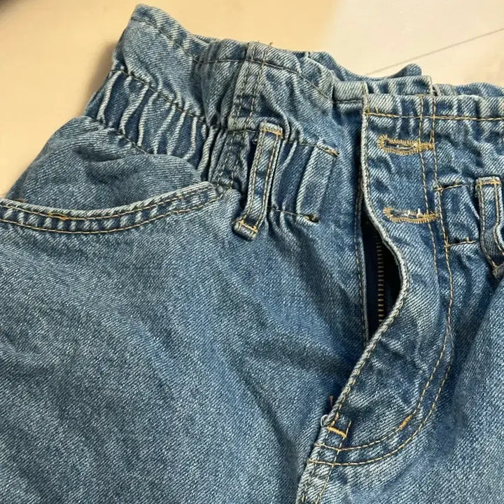 [BUNJANG] Denim Mini Skirt / 청반바지 데님 미니스커트 허리밴딩