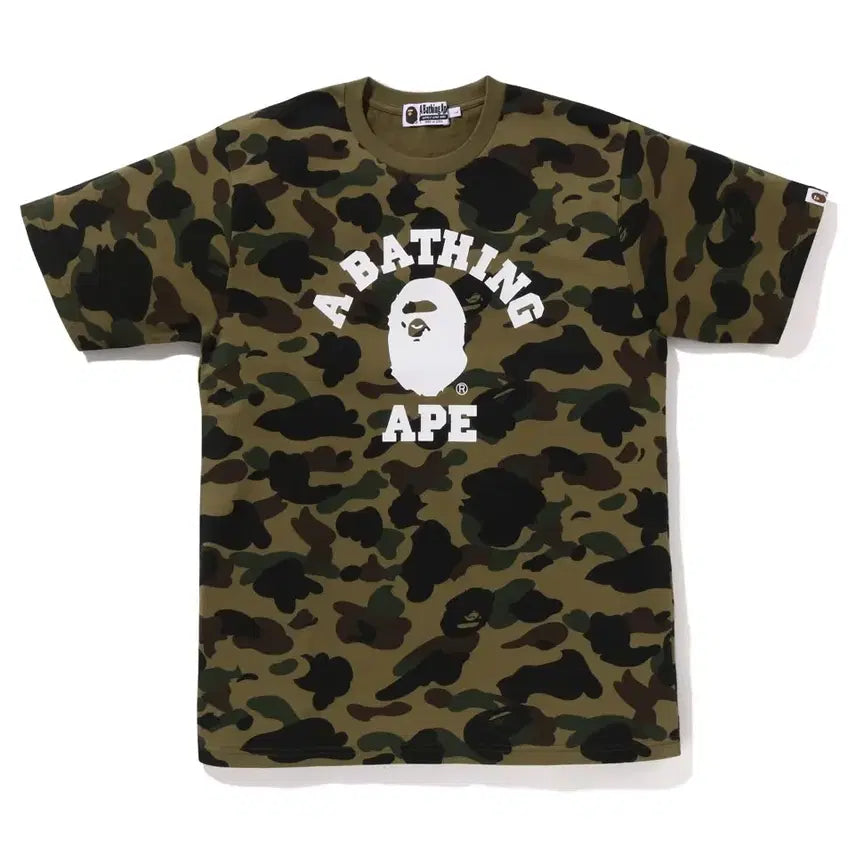 [BUNJANG] BAPE College 1st Camo Green T-Shirt 2XL / 베이프 컬리지 1st 카모 그린 반팔티셔츠 2XL