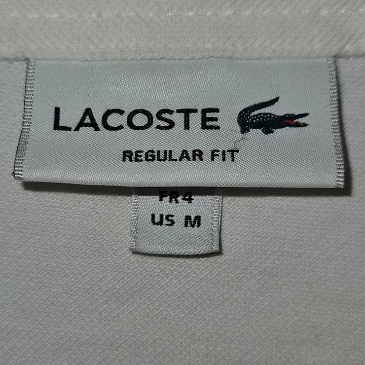 [BUNJANG] Lacoste White Collar T-shirt Short Sleeve Polo Cotton Size M / 라코스테 화이트 카라티 반팔 폴로 코튼 M