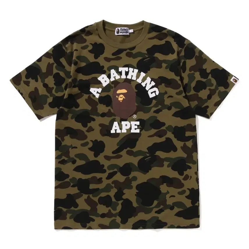 [SOLD OUT] 베이프 컬리지 1st 카모 그린 반팔티셔츠 2XL