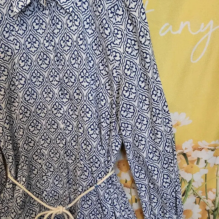 [BUNJANG] ZARA Pattern Shirt Dress Blue/White / 미사용/자라 패턴 셔츠 원피스 블루/화이트