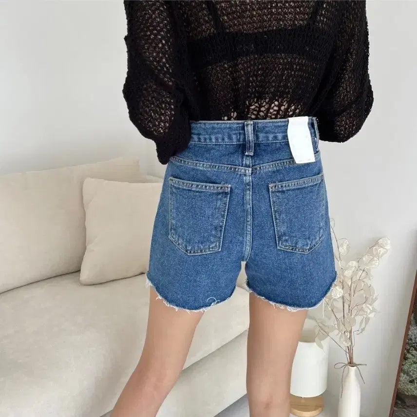 [BUNJANG] Basic Denim Cut-Off Hem Shorts (3 Colors) / [ S-3XL ] 밑단 컷팅 기본 청 데님 반바지 3color