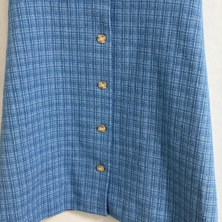 [BUNJANG] Sandro Blue Tweed Short Sleeve Dress / 산드로 블루 트위드 반팔 원피스