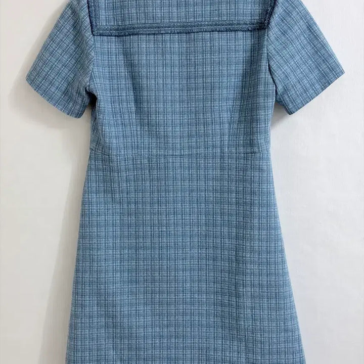 [BUNJANG] Sandro Blue Tweed Short Sleeve Dress / 산드로 블루 트위드 반팔 원피스