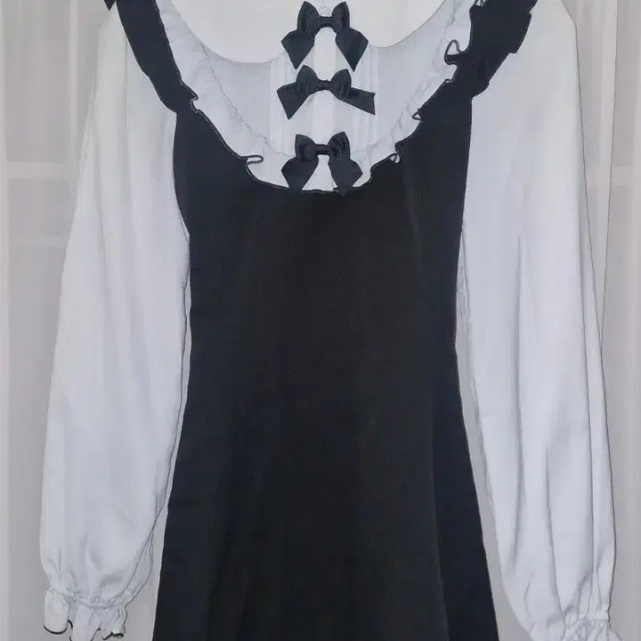 [BUNJANG] Secret Honey 3-Ribbon Blouse Setup Layered Jiregy style / 택포) 시크릿허니 3리본 블라우스 셋업 레이어드 양산형 지뢰계