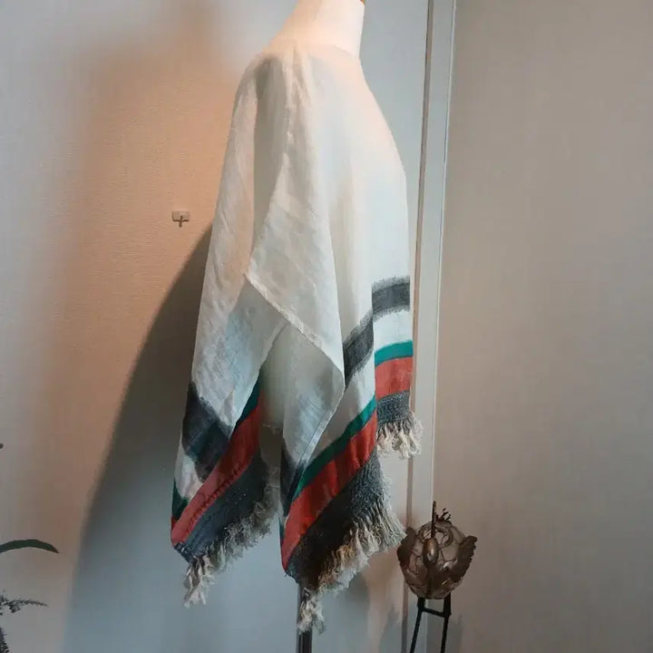 [BUNJANG] Bonomano &amp; Ferrari Linen Pancho Shawl / 이태리 명품 보나마노 앤 페라리  고급판초숄/판초/린넨판초숄/프리사이즈