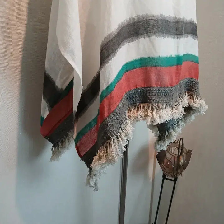 [BUNJANG] Bonomano &amp; Ferrari Linen Pancho Shawl / 이태리 명품 보나마노 앤 페라리  고급판초숄/판초/린넨판초숄/프리사이즈