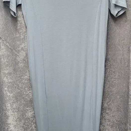 [BUNJANG] Una Shirring Slit Long Dress Sky Blue / Una 셔링 슬릿 롱 원피스 하늘색