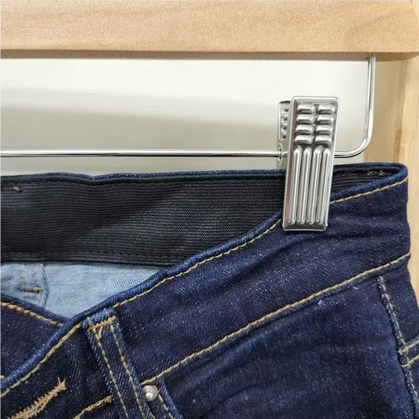 [BUNJANG] Unwashed Denim Slim Straight Cut Hem Cropped Pants / 뒷밴딩 생지 스판 슬림 일자 밑단 컷팅 데님 팬츠