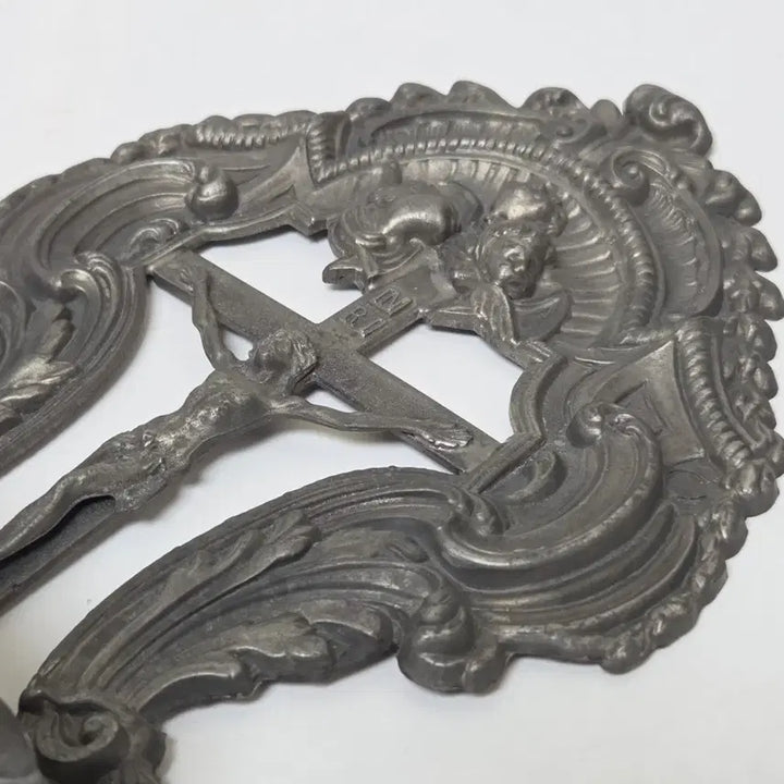 [BUNJANG] 1970s German Antique Pew Holy Water Font Catholic Sacrament / 70년대 독일 앤틱 주석 성수대 독일 가톨릭 천주교 성물