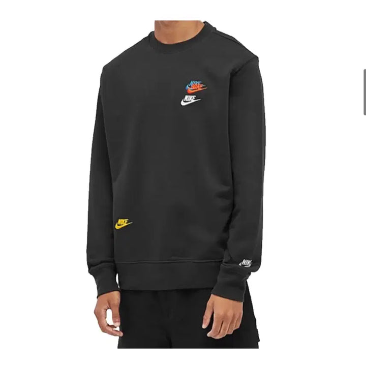 [BUNJANG] Nike Swoosh Black Sweatshirt / 나이키 스우시 블랙 맨투맨 티셔츠