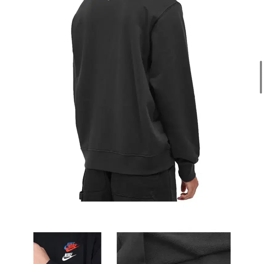 [BUNJANG] Nike Swoosh Black Sweatshirt / 나이키 스우시 블랙 맨투맨 티셔츠