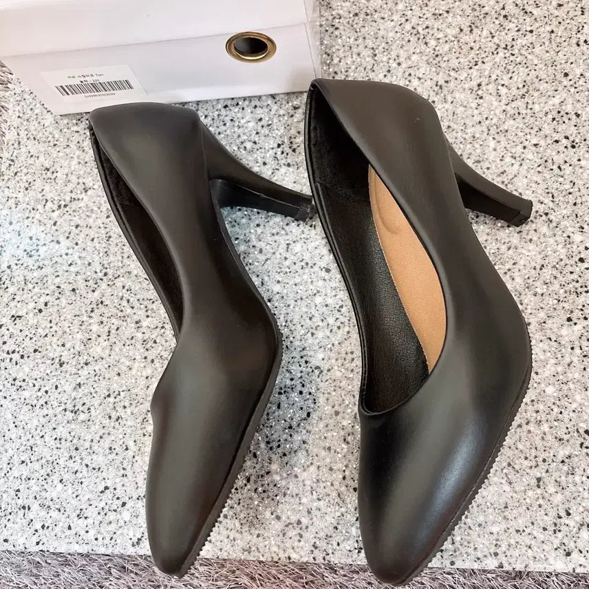 [BUNJANG] The Way 9 Basic Black Stiletto 7cm Heels / 더웨이나인 기본 블랙 스틸레토 7cm 225사이즈 면접구두