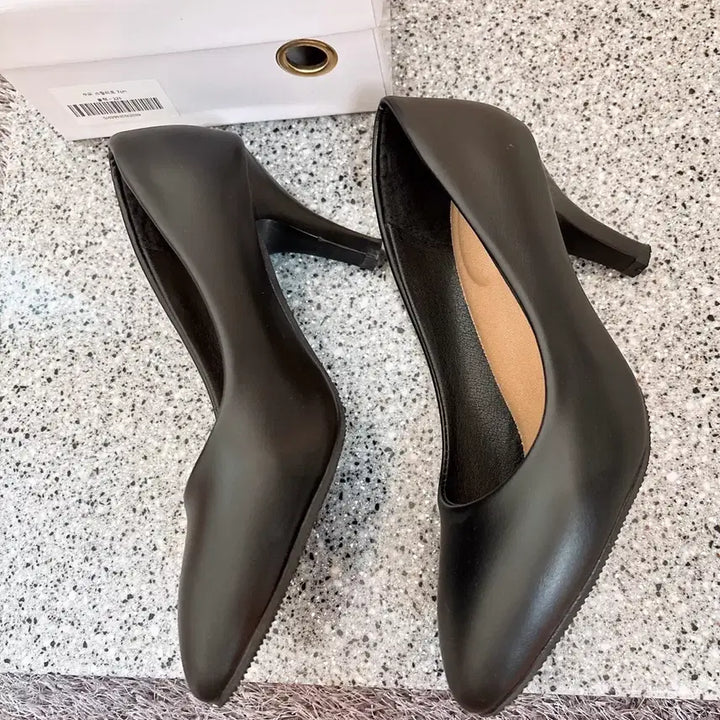 [BUNJANG] The Way 9 Basic Black Stiletto 7cm Heels / 더웨이나인 기본 블랙 스틸레토 7cm 225사이즈 면접구두