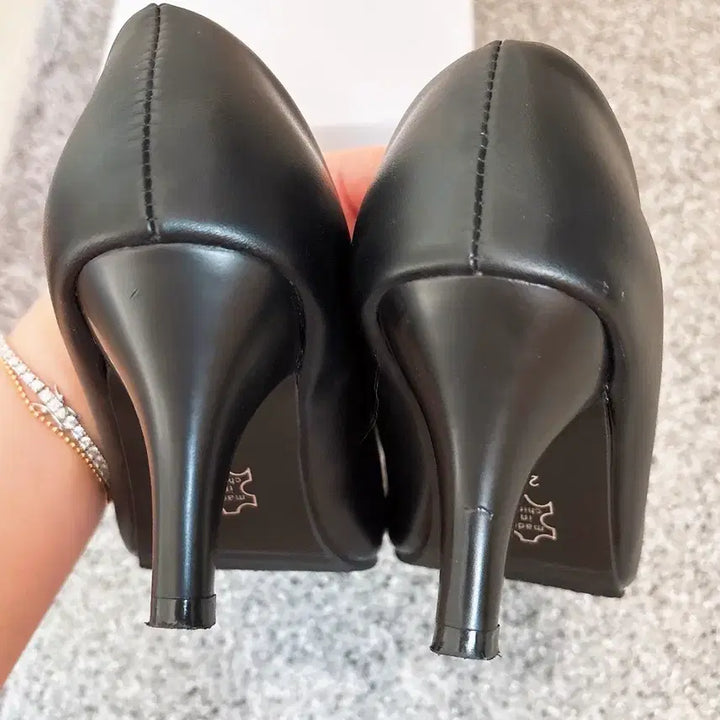 [BUNJANG] The Way 9 Basic Black Stiletto 7cm Heels / 더웨이나인 기본 블랙 스틸레토 7cm 225사이즈 면접구두