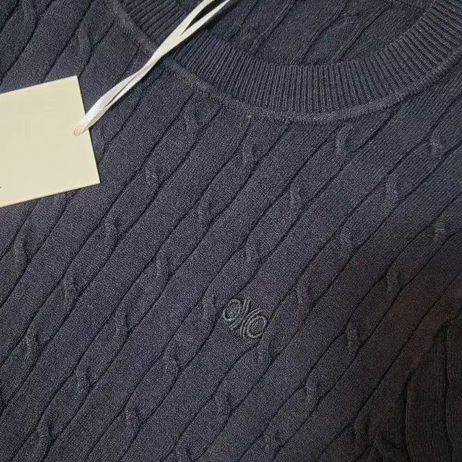 [BUNJANG] Cacharel Navy Cable Knit Short Sleeve Sweater / cacharel 캐시럴 네이비 케이블 반팔 니트