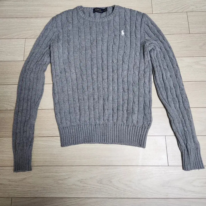 [BUNJANG] Polo Ralph Lauren Cable Knit Sweater - Grey, Size S / 폴로 랄프로렌 케이블 니트 그레이S