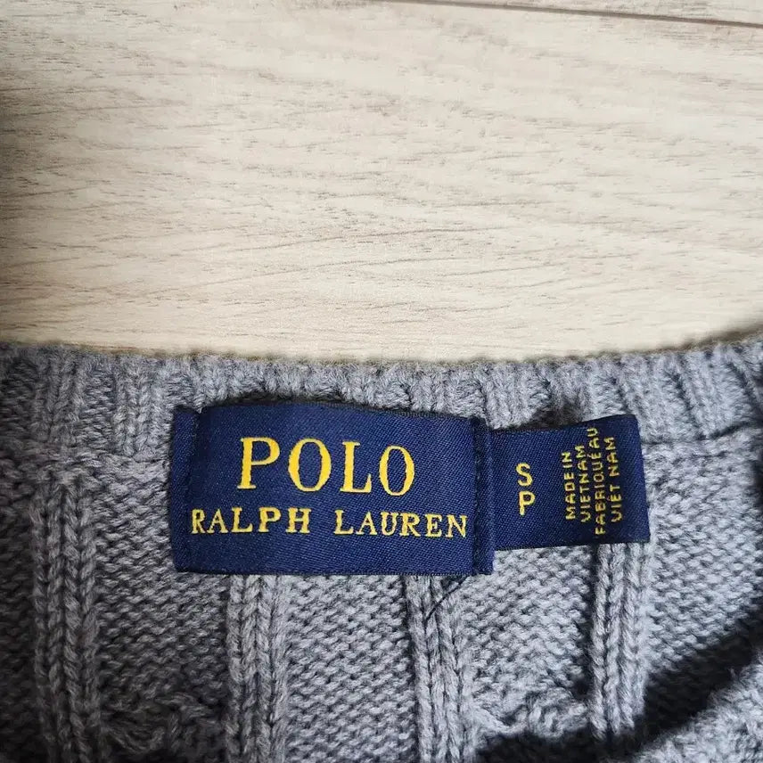 [BUNJANG] Polo Ralph Lauren Cable Knit Sweater - Grey, Size S / 폴로 랄프로렌 케이블 니트 그레이S